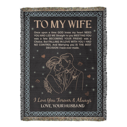 To My Wife - Heirloom Woven Blanket -  Gift Junction