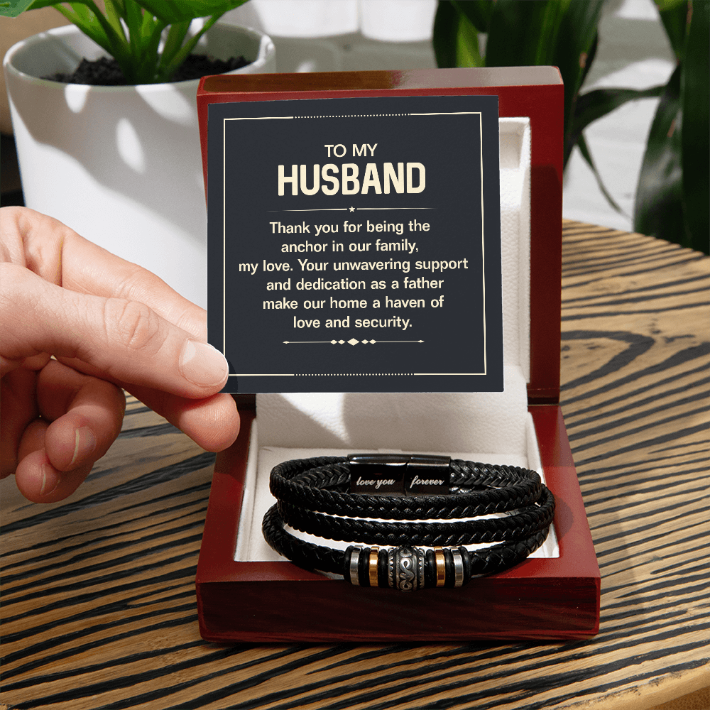 Gift Idea to my Husband, Message card with Bracelet - Gift Junction 